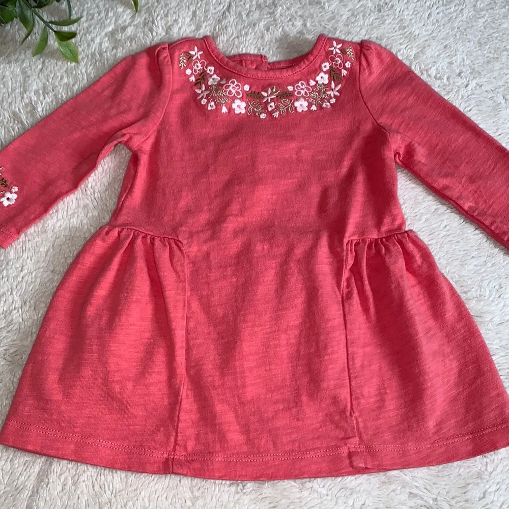 Gymboree Baby Coral Dress 3-6M Long Sleeves EUC